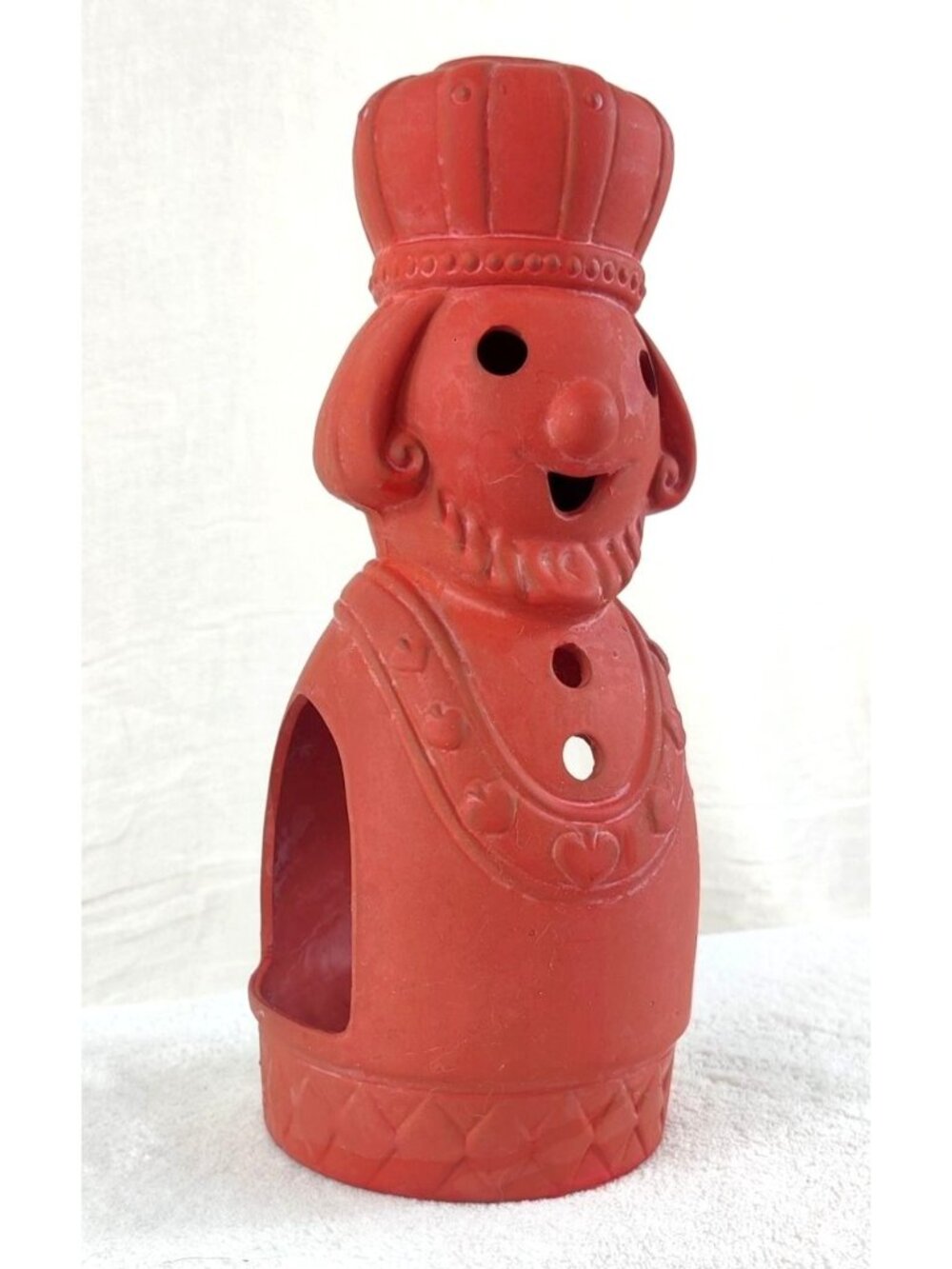 Vtg 70s Terracotta Tea Light 9" Tall Danish Modern Md Japan King Candle Holder